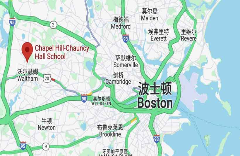 教堂山中学地理位置