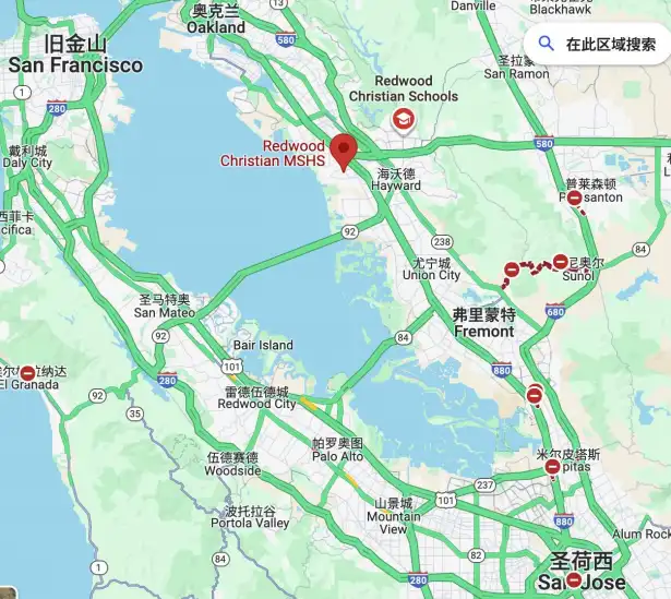 红杉基督中学地理位置